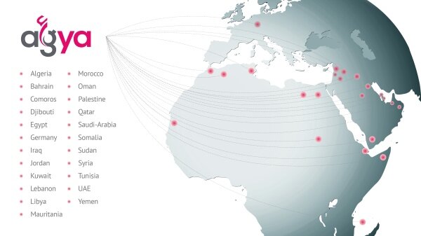 The globe highlighted with the countries of the New AGYA Members