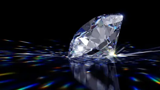 Sparkling diamond on dark background