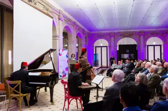 Music performance of microtonal compositions by Musicologist and AGYA member Dr. Rami Chahin during the public evening event at the AGYA Annual Conference in Berlin, 2019.