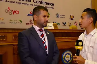 AGYA member Prof. Dr. Abdelhamid Younis Alhassi is interviewed by a Libyan TV channel in the framework of the International Conference on Electrical Engineering and Information Technology (ICEEIT) at the University of Benghazi, Libya, 2021