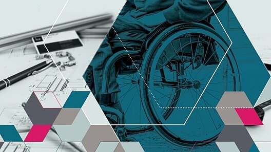 Abstract graphic with a wheelchair
