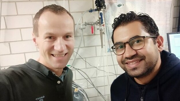 Open Lightbox From left to right: Prof. Dr. Krellner, PhD candidate Mahammed Magdi