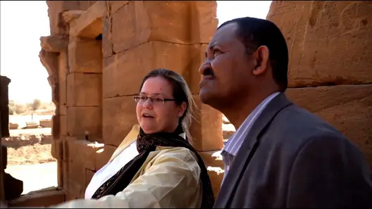 AGYA members discussion in front of cultural heritage sites in Sudan