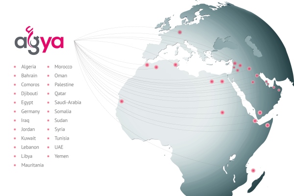 The globe highlighted with the countries of the New AGYA Members